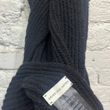 DRIES VAN NOTEN
BLACK RIBBED CASHMERE EXTRA LONG SCARF