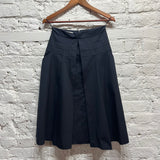 PRADA
MIDNIGHT PLEATED COTTON SKIRT