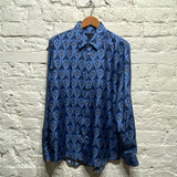 MARC JACOBS PEACOCK FEATHER PRINT SILK SHIRT