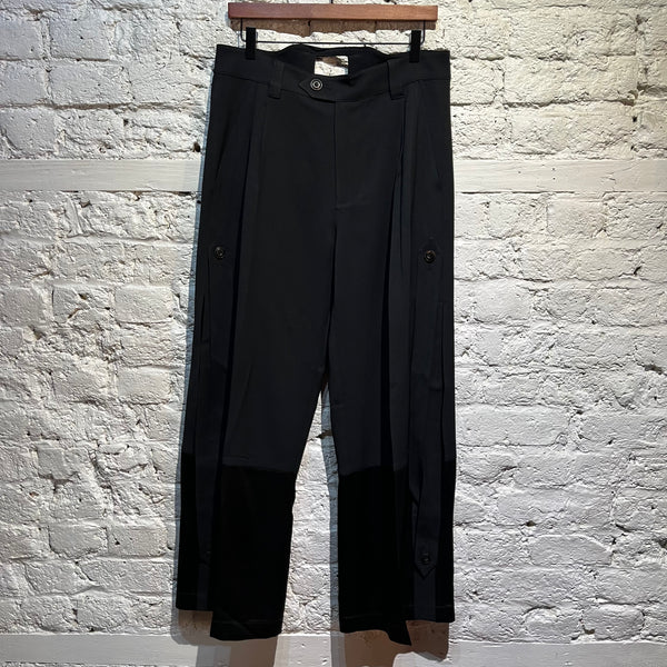 NULLUS BLACK WIDE LEG TROUSERS