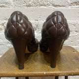 BOTTEGA VENETA
BROWN QUILTED LEATHER HEELS