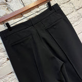 ARMANI COLLEZIONI BLACK STITCHED CREASE TROUSERS