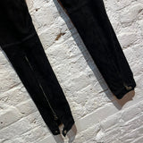 ACADEMIA “SUET” BLACK LAMBS LEATHER PANTALON