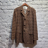 COMME DES GARÇONS HOMME PLUS BROWN/TAN HOUNDSTOOTH WOOL SUIT