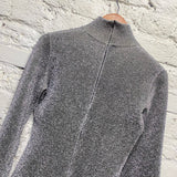 SOLICE 
2018 SILVER LUREX TURTLENECK MINI DRESS
