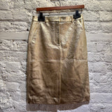 VERONICA BEARD	GOLD LEATHER SKIRT