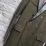 UNDERCOVER MOHAIR/WOOL LEATHER TRIMMED TRENCH COAT