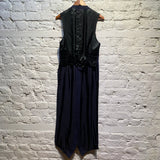 JEAN PAUL GAULTIER HOMME NAVY PINSTRIPE LONG FRONT GILET