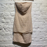 ALEXANDER MCQUEEN SILK EMBROIDERED NUDE CORSET DRESS