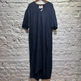 STUDIO NICHOLSON	NAVY V-NECK DRESS