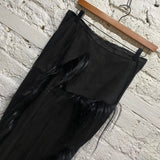 RICK OWENS
SPHINX F/W 15
BLACK  LEATHER SKIRT WITH HAIR DETAILS