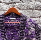 GANNI
PURPLE MELANGE WOOL ALPACA HAND-KNITTED IN ITALY TANK