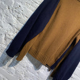 EUDON CHOI MERINO/CASHMERE TWO TONE SWEATER