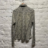 JEAN PAUL GAULTIER
GAULTIER FEMME
BLACK/WHITE PRINT STRETCH SHIRT