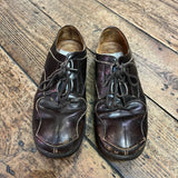 JOHN MOORE BROWN LEATHER TOE STRAP OXFORD SHOES