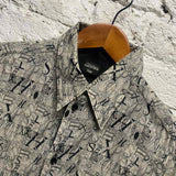 JEAN PAUL GAULTIER
GAULTIER FEMME
BLACK/WHITE PRINT STRETCH SHIRT