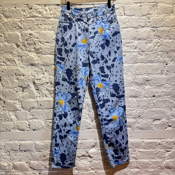 KENZO JEANS FLORAL PRINT WOMENS JEANS