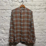 RAF SIMONS 
SS17 SLIMFIT LINEN CHECK SHIRT