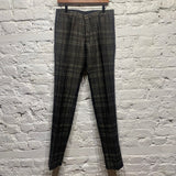 DRIES VAN NOTEN GREY LINEN/COTTON CHECK SUIT