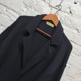 GIANNI VERSACE 
VINTAGE 80s NAVY WOOL CARDIGAN