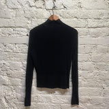 ALEXANDER MCQUEEN
BLACK RIB KNIT TURTLENECK TOP