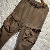 ENTIRE STUDIOS BROWN JERSEY CARGO TROUSERS