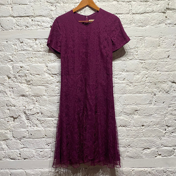BURBERRY BURGUNDY LACE DRESS