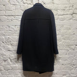 SCANLON & THEODORE BLACK WOOL/POLY/CASHMERE/SILK COAT