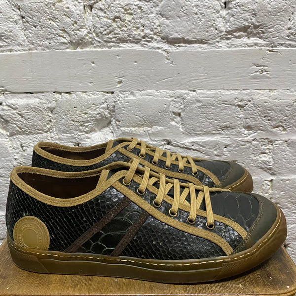 MARC JACOBS GREEN SNAKESKIN TRAINERS