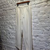 MAISON MARGIELA 	4 WHITE PLEAT FRONT TROUSERS