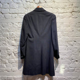 PAUL SMITH BLACK OVERCOAT SATIN POCKET DETAIL