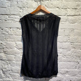 ADOLFO DOMINGUEZ BLACK SHEER KNIT VEST
