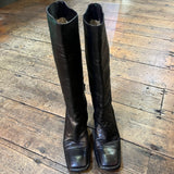 COSTUME NATIONAL BLACK LEATHER BOOTS