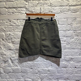 MIU MIU 	DARK OLIVE GREEN COTTON UTILITY MINI SKIRT