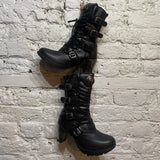 NEW ROCK
BLACK HEELED BOOTS