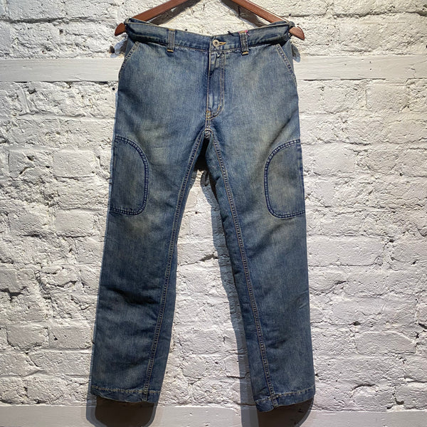 JUNYA WATANABE WASHED DENIM JEANS WITH ZIPS