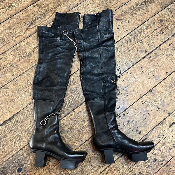 TRIPPEN x FECAL MATTER CONFINED THIGH HIGH BOOTS