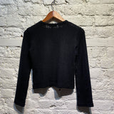 COMME DES GARÇONS BLACK WOOL BUBBLE KNIT LONG SLEEVE TOP