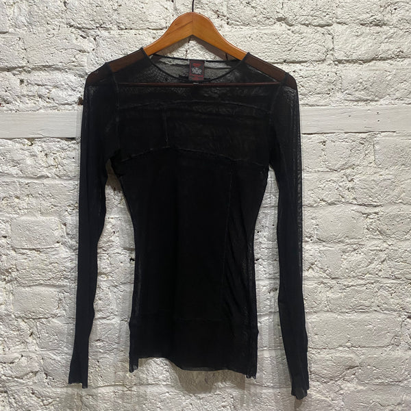 JEAN PAUL GAULTIER
MAILLE CLASSIQUE
BLACK SHEER STRETCH TOP