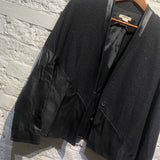 HELMUT LANG BLACK WOOL LEATHER JACKET