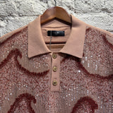 AMIRI	SEQUIN BEADED POLO SHIRT