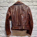 ACNE STUDIOS  BROWN LEATHER BIKER