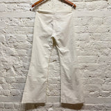 CELINE WHITE COTTON FLARED TROUSERS