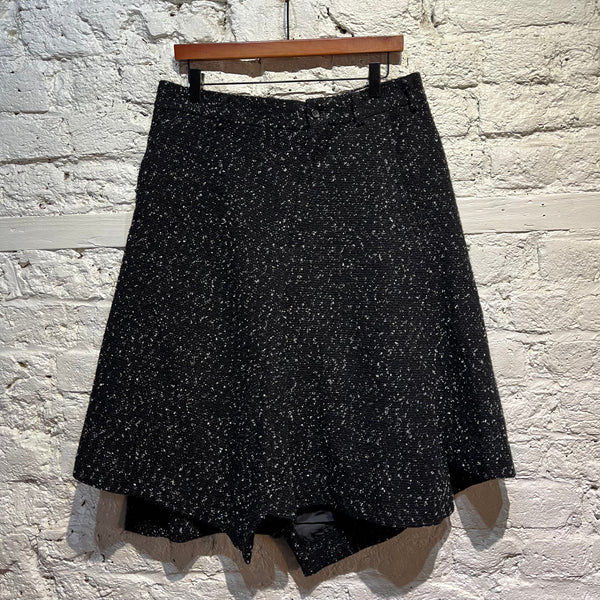 Comme des Garçons Homme Plus BLACK AND SILVER LUREX WOOL SHORTS