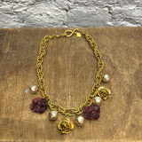 UNGARO	PEARL & ROSE NECKLACE