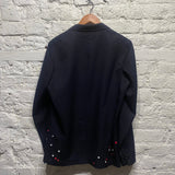 COMME DES GARÇONS CDG SHIRT LABEL NAVY JACKET WITH RED AND WHITE DOTS