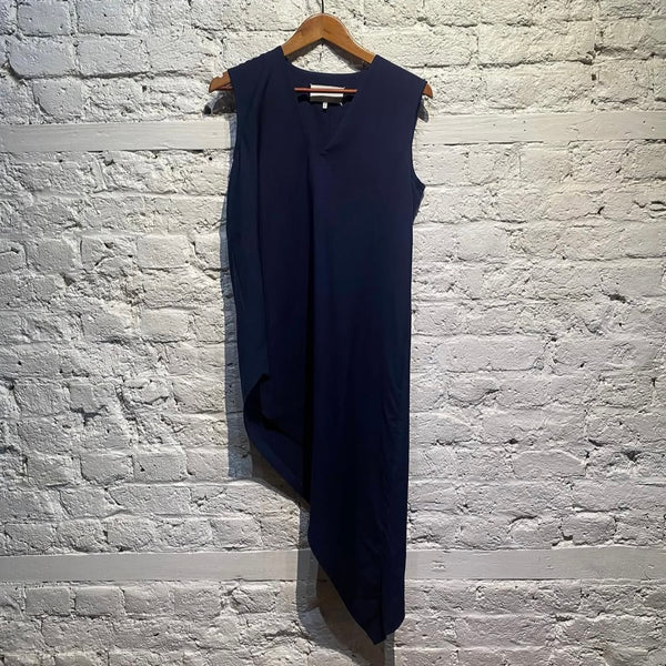 MARGIELA NAVY ASYMMETRICAL TOP
