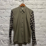 DRIES VAN NOTEN TAN SHIRT CHECK SLEEVES