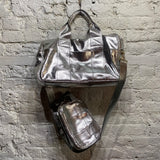 MARC BY MARC JACOBS SILVER CRINKLE LEATHER BAGS SET