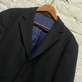 YVES SAINT LAURENT BLACK WOOL/CASHMERE OVERCOAT VINTAGE